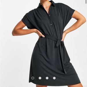 French connection mini polo dress with tie waist